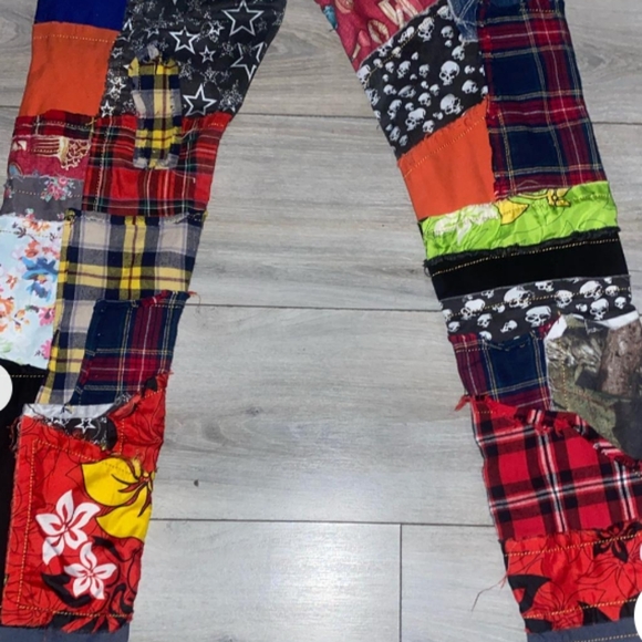 Biepa Y2K Patchwork Mens Jeans SIZE 32 NWT - Picture 3 of 6